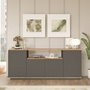 Hanah Home Consola FR15-AA Pino Atlántico y Antracita, Tablero de Partículas Recubierto de Melamina, 180x75x44.5cm